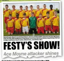  ??  ?? Festy being praised in this newspaper back in May 2015.