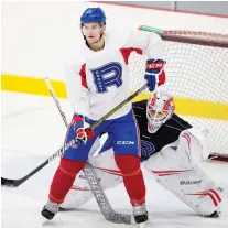  ?? ALLEN McINNIS ?? “Everybody’s goal here, as it should be, is to be in the NHL. And that’s still my goal,” says Laval Rocket centre Byron Froese.