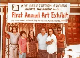  ??  ?? A rare social moment with fellow Davao artists in 1980. Ayala is third from right.