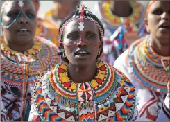  ?? Picture: EPA ?? RECEPTION: Kenya’s Maasai women dance as they welcome UN secretary-general Antonio Guterres at an event to celebrate Internatio­nal Women’s Day in Nairobi.