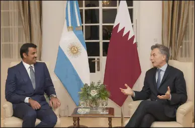  ??  ?? زيارة سابقة لأمير قطر إلى الأرجنتين عام 2016