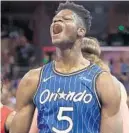  ?? STEPHEN M. DOWELL/ORLANDO SENTINEL ?? Magic center Mohamed Bamba is averaging 6.7 points and 4.5 rebounds over 17 minutes per game in his rookie season.