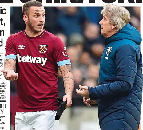  ?? GETTY IMAGES ?? Point of difference: Arnautovic has an offer from China but Pellegrini thinks he will stay