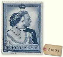  ??  ?? £15.99
Ukebay dealer stampbark of Leicester, offered this GVI 1948 silver wedding £1, described as very fine used with a buy-it-now price of £15.99 plus £1 postage.