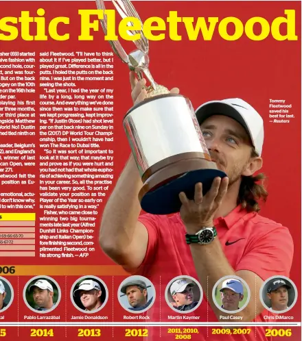  ?? Reuters ?? Tommy Fleetwood saved his best for last. —