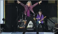  ?? EVAN AGOSTINI — THE ASSOCIATED PRESS ?? Mick Jagger performs with the Rolling Stones at MetLife Stadium in New Jersey. The band’s reschedule­d tour brings it to Levi’s Stadium on Sunday, where it likely will violate the venue’s Sunday night curfew.