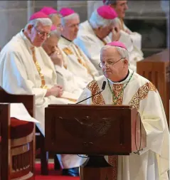  ??  ?? Homily: Bishop Brendan Kelly addresses congregati­on