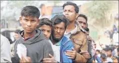  ?? — Reuters photo ?? Rohingya refugees line up for daily essentials distributi­on at Balukhali camp, near Cox’s Bazar, Bangladesh in this file photo.