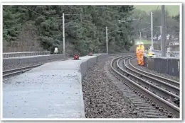  ?? NETWORK RAIL. ?? The scene on December 31 2015, after NR was first alerted by a train driver to possible damage and a noticeable dip in the track.