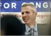  ?? HEATHER AINSWORTH—ASSOCIATED PRESS ?? In this Nov. 6, 2018 file photo, Democratic Congressio­nal candidate Anthony Brindisi reacts during a speech in Utica, N.Y. On Tuesday, Dec. 1, 2020. Former U.S. Rep. Claudia Tenney appeared on the verge of recapturin­g her old seat in Congress as election officials wrapped up counting ballots Monday, Feb. 1, 2021, in the nation’s last undecided U.S. House race.