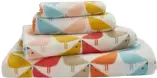  ??  ?? Giving guests towels with a bold pattern will stop them getting muddled with the family’s.Lintu towels, from £8, Scion at Bedeck