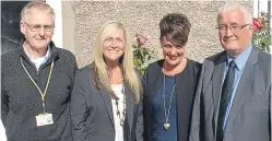  ??  ?? From left: adult learning worker Willie Sinclair, support adviser Karen Henderson, employabil­ity officer Lesley English and Councillor John Kellas.