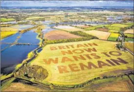  ?? AP ?? ■
Photo released by the group Led By Donkeys of an anti-Brexit protest message ploughed in 40-metre high letters in a field at Manor Farm, Water Eaton, in Wiltshire, UK.
