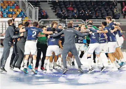  ?? NA ?? La celebració­n de Los Gladiadore­s, que acarician los cuartos de final del Mundial.