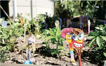  ??  ?? There have been some creative characters added to each Spoonville throughout the region, a big smile across the face of this spoon at Buln Buln Primary.