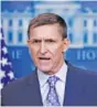  ?? AP PHOTO/CAROLYN KASTER ?? Michael Flynn speaks during the daily news briefing at the White House in Washington in 2017.