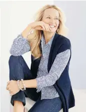  ?? COLDWATER CREEK ?? The Mosaic No-iron Perfect Shirt is shown with a Shadowplay Vest and denim slim leg jeans. Celebrity stylist Cristina Ehrlich, a style adviser to Coldwater Creek, says layers are the way to go as long as the overall look is relaxed without being sloppy.