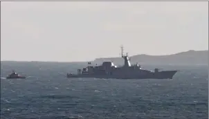  ??  ?? The Samuel Beckett off the Co Wexford coast during the search for Willie Whelan.