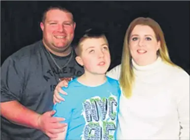  ??  ?? Ross Buggins, his wife Leanne and son Ryan who has juvenile Batten’s disease