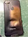  ??  ?? An Australian man claims his iPhone 7 bursted into flames.