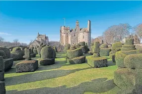  ?? ?? The topiary lawn at Earshall Castle in Fife is well worth a visit.