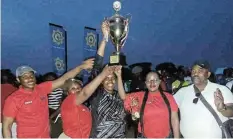  ?? ?? WELL DONE: Celebratin­g at the netball prize-giving ceremony are, from left, Onke Gumede, Lerato Ketsekile, Siyasanga Mselana, Ncumisa Matrose and SAPS Captain Mphumzi Mene