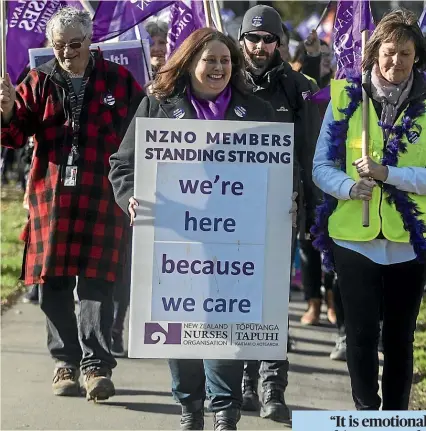  ?? GEORGE HEARD/STUFF ?? New Zealand Nurses Organisati­on delegate Cheryl Hanham after failed pay negotiatio­ns in 2018.