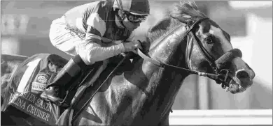  ?? BENOIT PHOTO ?? Catalina Cruiser, who will train up to the Breeders’ Cup Dirt Mile, ran his record to 4 for 4 and earned a 103 Beyer Figure in Saturday’s Pat O’Brien.