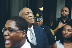  ?? (Lucas Jackson/Reuters) ?? ACTOR BILL COSBY speaks to reporters at the Montgomery County Courthouse in Norristown, Pennsylvan­ia, after a mistrial was declared in his sexual assault trial on June 17.