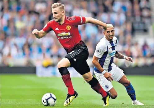  ??  ?? Impressive start: Jose Mourinho has singled out Luke Shaw as one of the positives in his side’s poor opening to the season