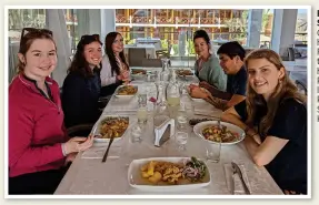  ?? ?? FUEL
STOP: Claire and her fellow Roamies tuck into a hearty Peruvian lunch at the Paracas Sunset Hotel