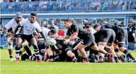  ?? Photo / Jona Konataci, Fiji Times ?? Ma¯ori All Blacks halfback Te Toiroa Tahurioran­gi clears the ball from second phase during the loss to Fiji in Suva.