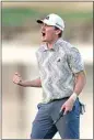  ?? RYAN SUN / AP ?? Nick Dunlap reacts after making a putt on the 18th hole of the Pete Dye Stadium Course during Sunday’s final round of the American Express tournament in La Quinta.