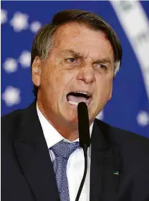  ?? Gabriela Biló/Folhapress ?? O presidente Jair Bolsonaro (PL) em evento em Brasília nesta terça-feira (7)