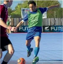  ?? PHOTO: JOSEPH JOHNSON/FAIRFAXNZ ?? Christchur­ch City councillor Raf Manji enjoys a futsal kick about on an outdoor court.