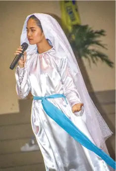  ??  ?? Numerous miracles have been attributed to the intercessi­on of Our Lady of Lourdes. ‘Song of Bernadette’ imparts these miracles and Our Lady’s message of hope in a stirring musicale created by Cebuano talents and starred in by Ellaine Matin-ao in the title role with Corina Encabo (in photo) as her alternate.