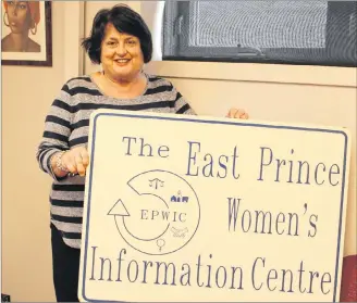  ?? ALISON JENKINS/ JOURNAL PIONEER ?? Andy Lou Somers is the Executive Director of the East Prince Women’s Informatio­n Centre.