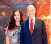 ??  ?? Missoni creative director and president Angela Missoni
with Michele Norsa.