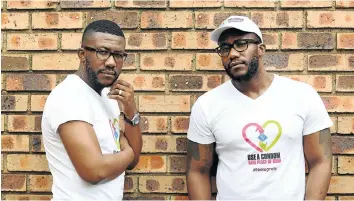  ?? Picture: Masi Losi ?? Twins Thula, left, and Ntokozo Mkhize bring a new take on preventing HIV and on living with the virus.