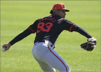  ?? ROSS D. FRANKLIN – THE ASSOCIATED PRESS ?? Juan Sanchez has been impressive for the Giants during spring training, compiling a 1.50ERA in five games.