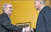  ?? ZACH GIBSON/GETTY-AFP 2017 ?? Senate Majority Leader Mitch McConnell is one three men President Trump trusted with developing a list of court nominees, like Supreme Court Justice Neil Gorsuch, right.