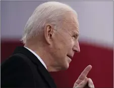  ?? ASSOCIATED PRESS ?? President-elect Joe Biden speaks at the Major Joseph R. “Beau” Biden III National Guard/Reserve Center on Tuesday in New Castle, Del.