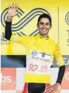  ?? PHOTO: JAMES JUBB/STUDIO JUBB ?? Kia MotorsAcot Park Hotel rider Eder Frayre, of Mexico, celebrates on the podium at Coronet Peak after winning stage three of the Tour of Southland yesterday.