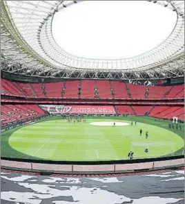  ?? FOTO: EFE ?? Sede de la Eurocopa
San Mamés, ayer, antes de comenzar el Athletic-Atlético