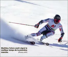  ?? (Photos AFP) ?? Mathieu Faivre avait signé le meilleur temps de la première manche.