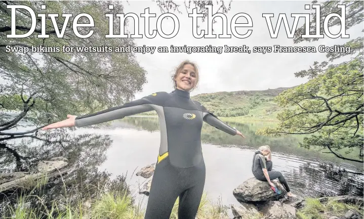  ??  ?? Francesca dipping her toe into the world of wild swimming