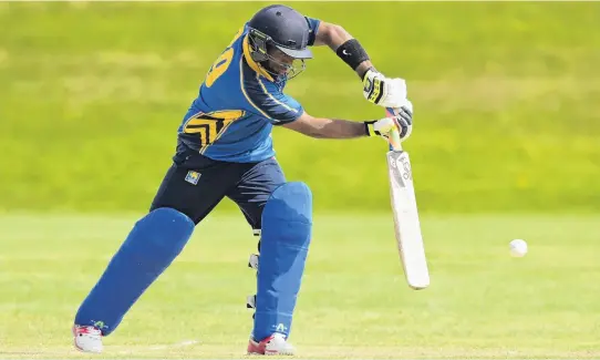  ?? PHOTO: LINDA ROBERTSON ?? Textbook . . . University­Grange batsman Jithendra Ratnayake plays a drive during a senior oneday game against Kaikorai at Bishopscou­rt on Saturday.