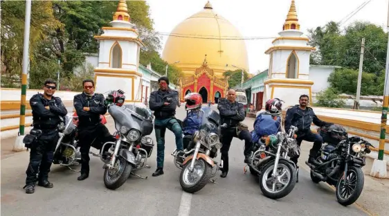  ??  ?? The colours of Asia in the background with five proud Indians and their American machines in the foreground