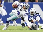  ?? SAM RICHE / TNS ?? QB Dak Prescott and his Cowboys took a step backward Sunday yet still figure to win the NFC East.