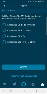  ??  ?? Bevor Sie mit Ihrem Echo-lautsprech­er Ihren Fire TV steuern können, müssen Sie eine Verbindung zwischen beiden herstellen.